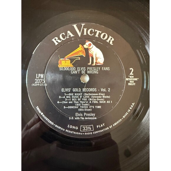 Elvis Presley 50,000,000 Elvis Fans Can't Be Wrong LP Gold Records Vol2 G+ Mono - Picture 8 of 8